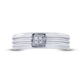 0.06ct 14k White Gold Diamond Men's Band